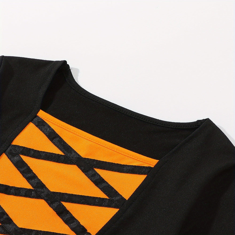 Halloween Witch Costume Kids Mesh Party Dress