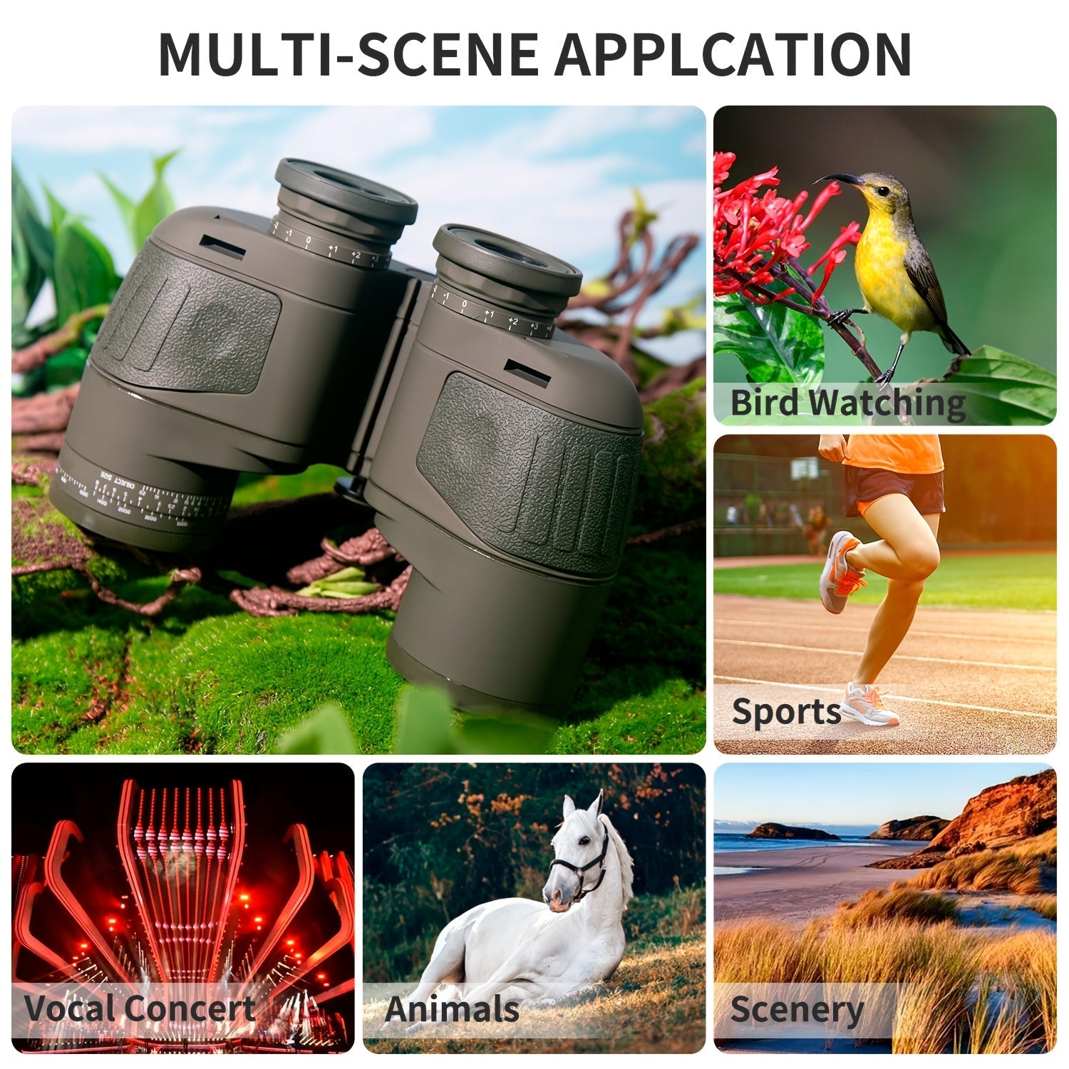 Hunting Gear 10x50 HD Binoculars Floating Optics