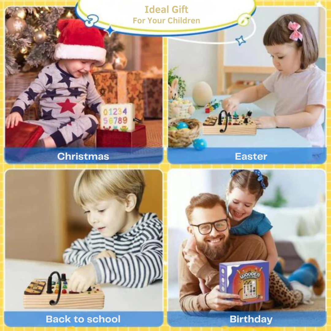 Wooden Learning Toy with Lights and Switches