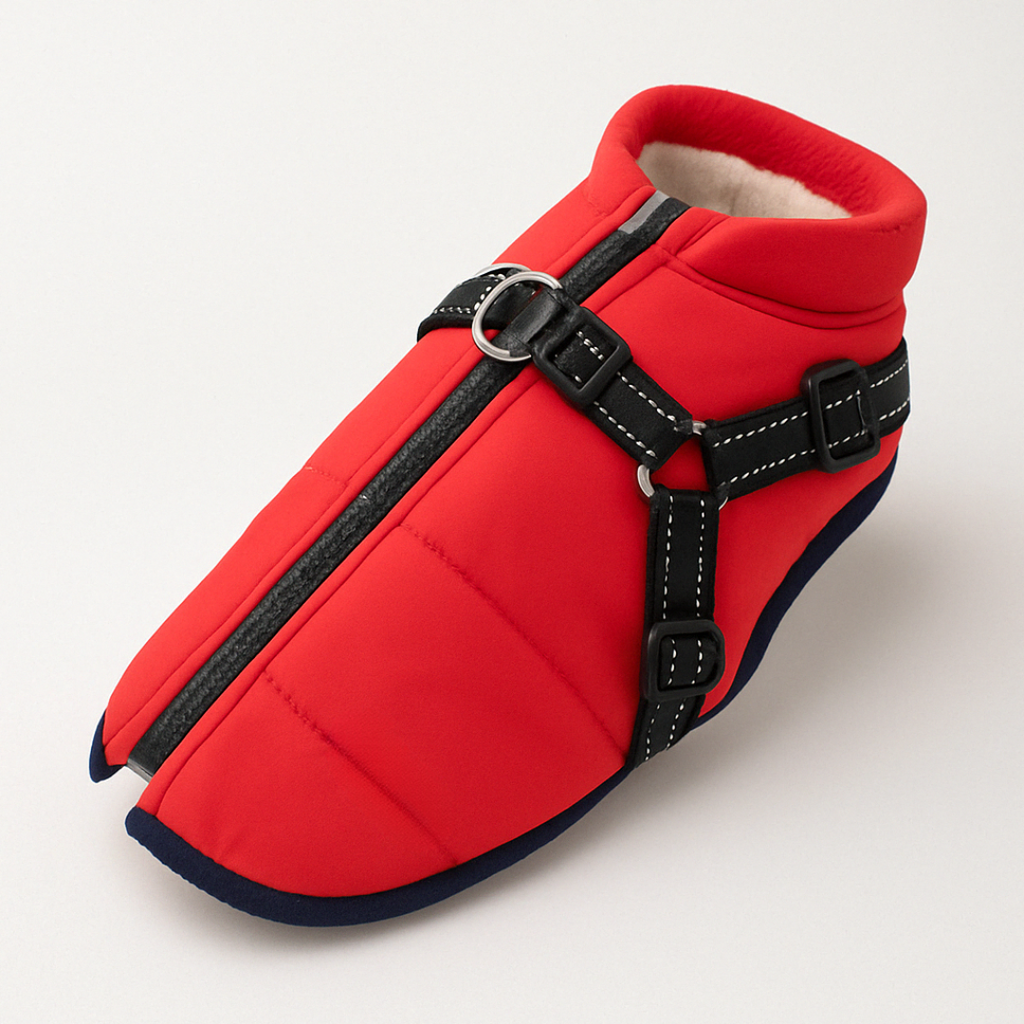 Dog Coat Waterproof Fleece Jacket with Harness