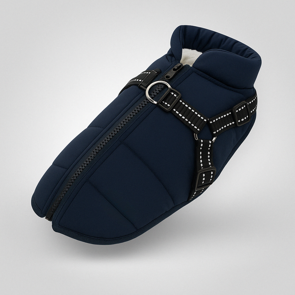 Dog Coat Waterproof Fleece Jacket with Harness