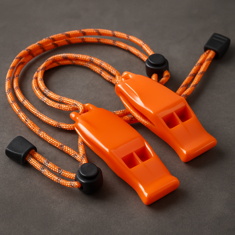 Hunting Gear Safety Plastic Survival Whistle Lanyard Camping