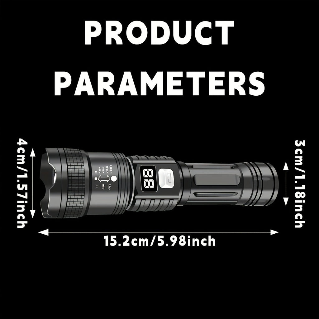 Hunting Gear Torch Rechargeable LED Zoom Flashlight