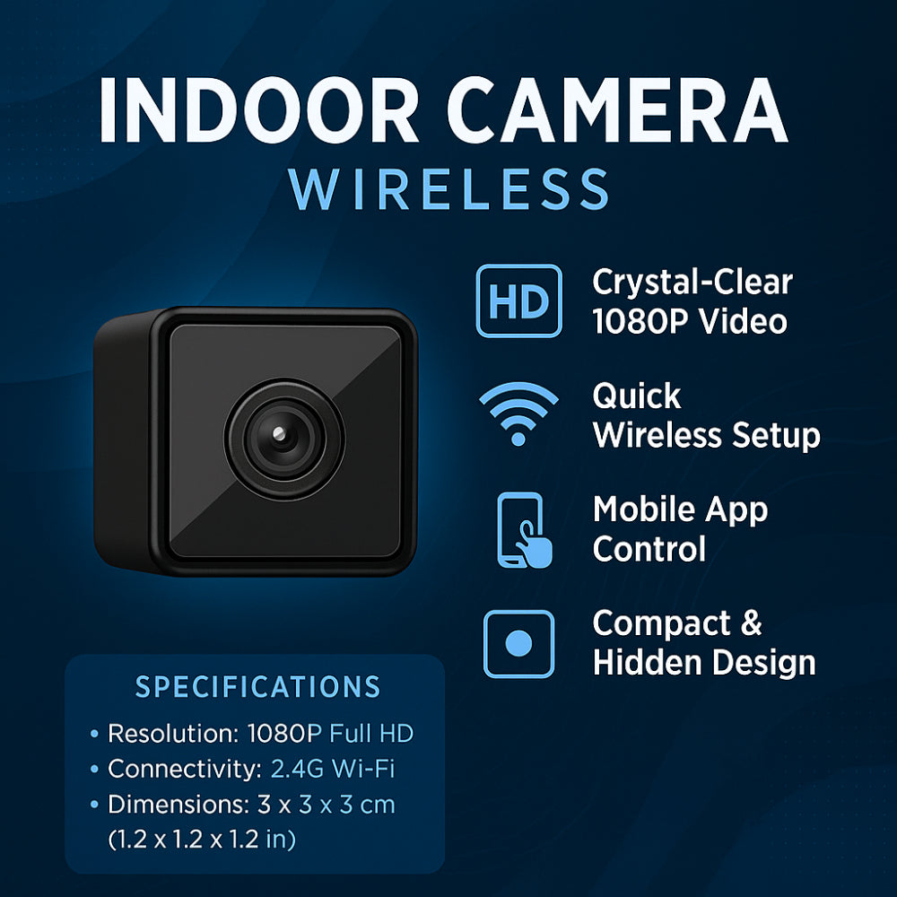 Indoor Camera Wireless Home HD Small CCTV Security Hidden Spy Nanny Cam