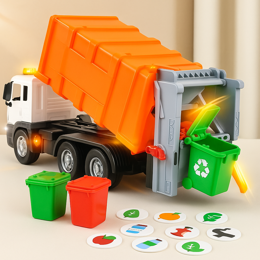 Toy Recycling Truck Kids Educational Play Vehicle