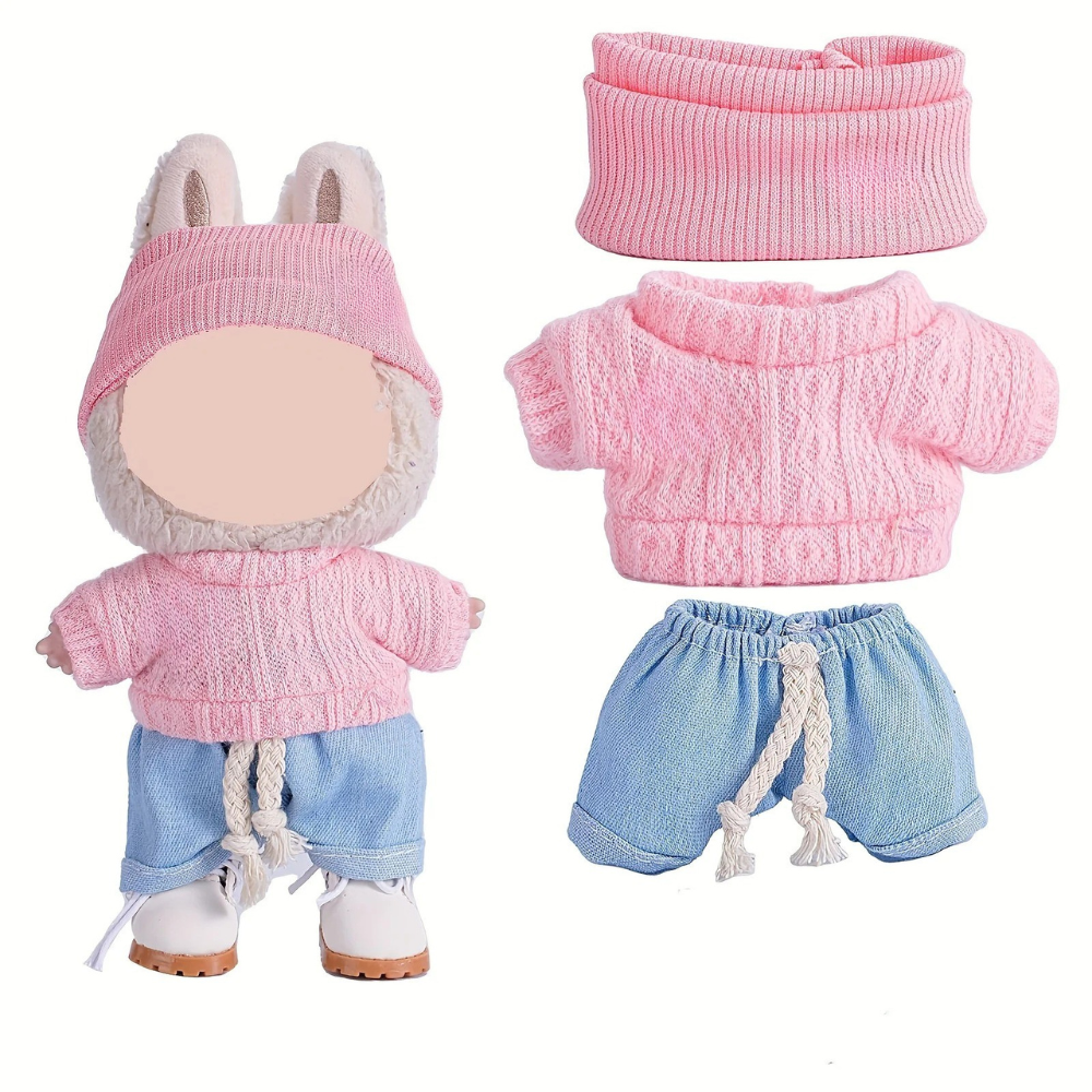 Dolls Clothes Knitted Outfit Set Skirt Wool