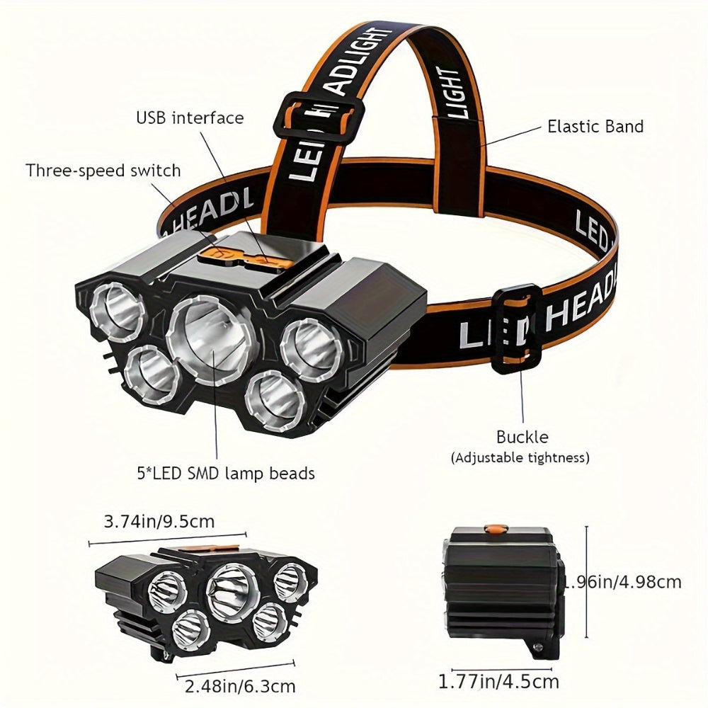 LED Rechargeable Hunting Gear Head Torch