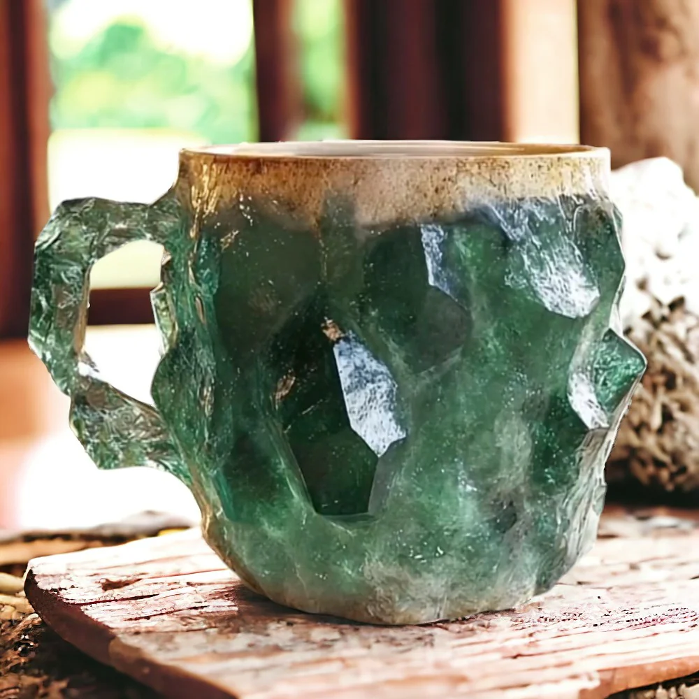 Coffee Mug with Natural Crystal Stone Look