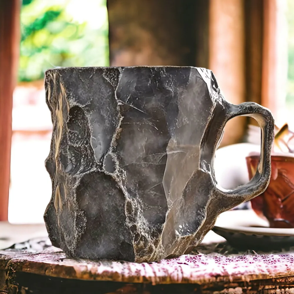 Coffee Mug with Natural Crystal Stone Look
