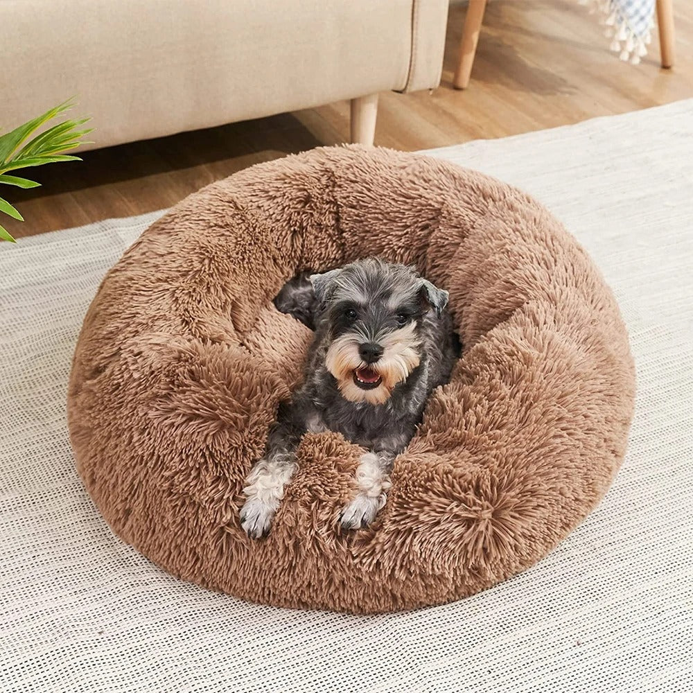 Calming Faux Fur Washable Dog Bed Cushion