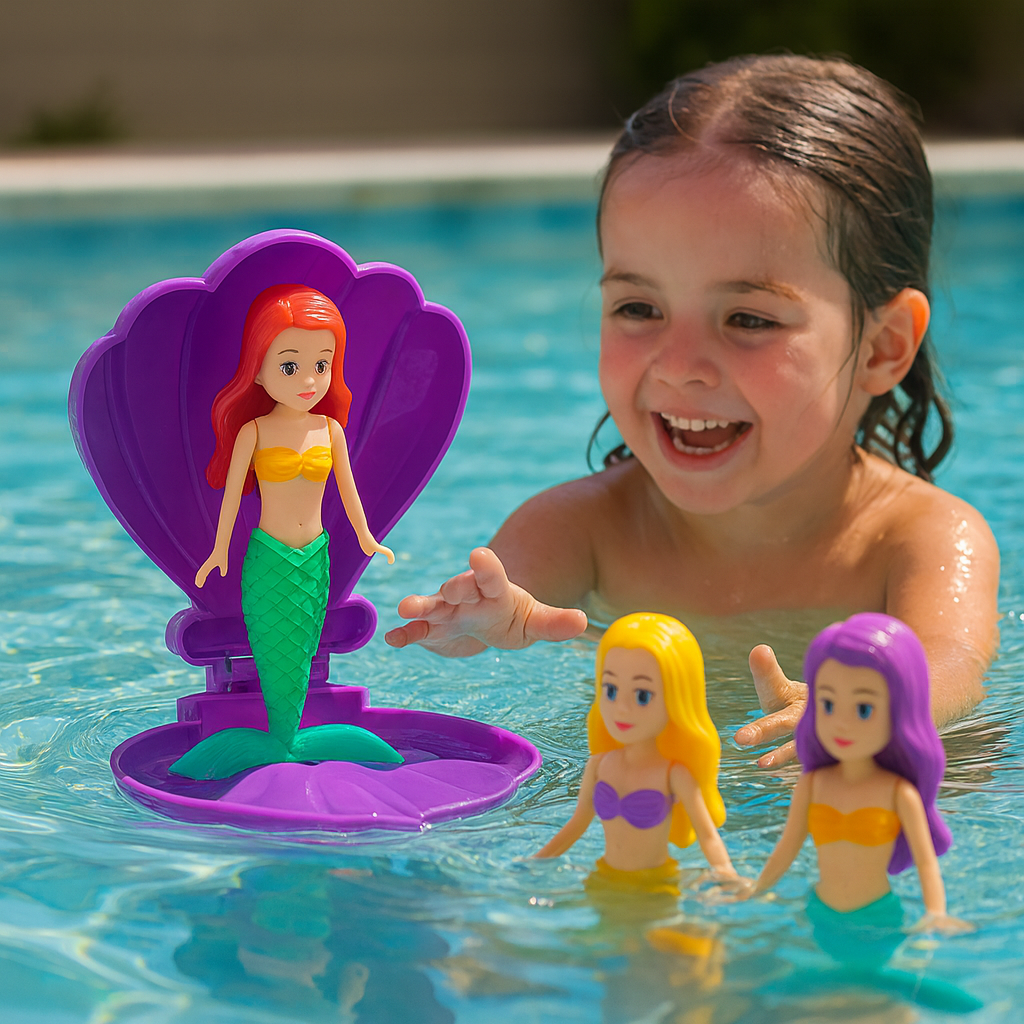 Swimming Toys Mermaid Shell Doll ABS Plastic