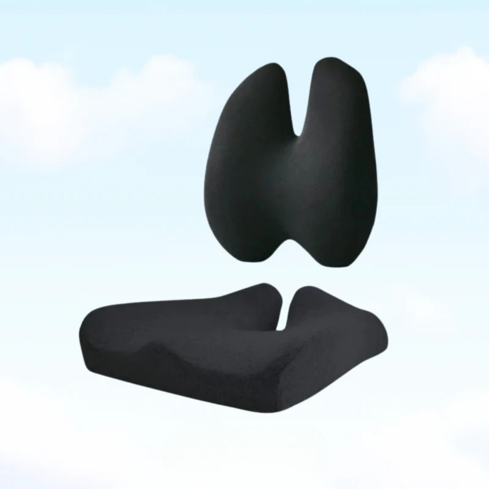 Memory Foam Ergonomic Seat and Back Support Cushion