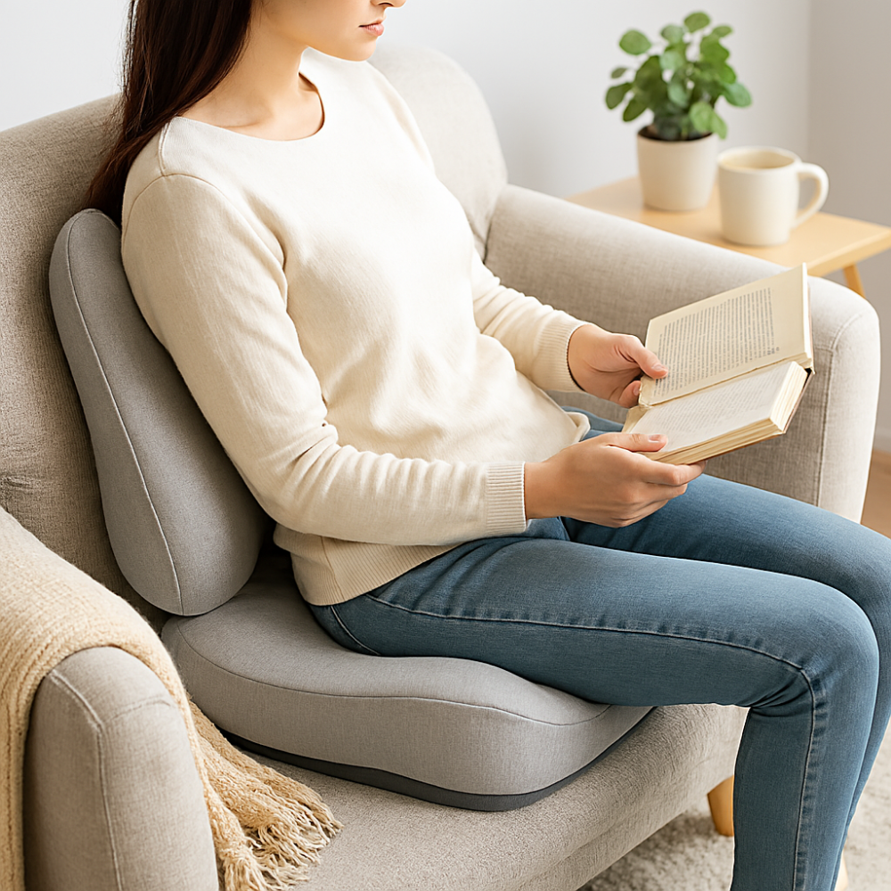 Memory Foam Ergonomic Seat and Back Support Cushion