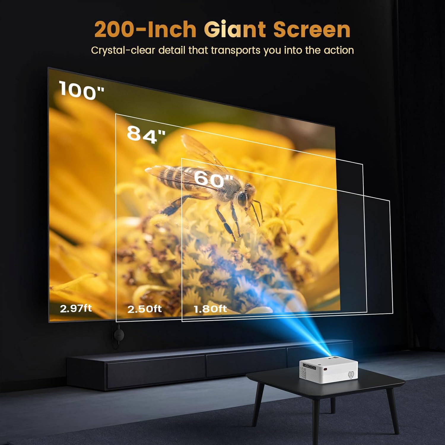 Mini HD Home Cinema Projector Portable