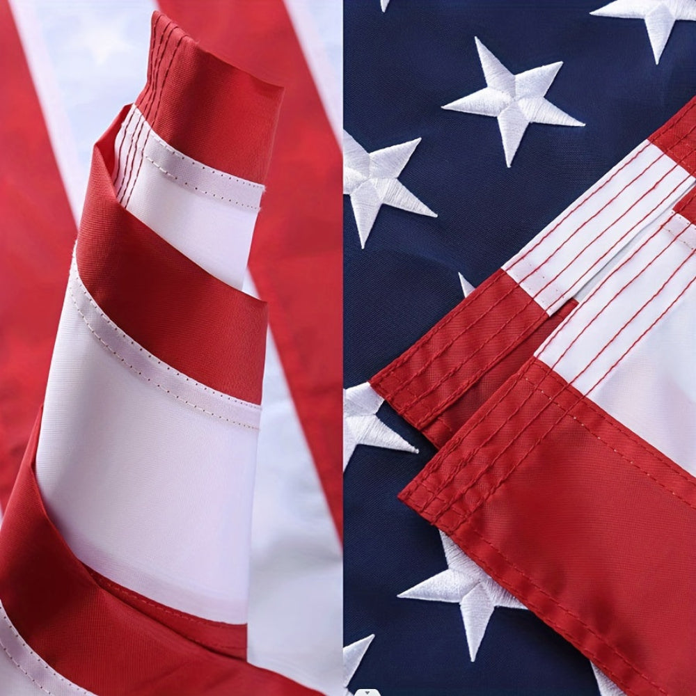 Outdoor American Flag Heavy Duty Polyester Embroidered Stars