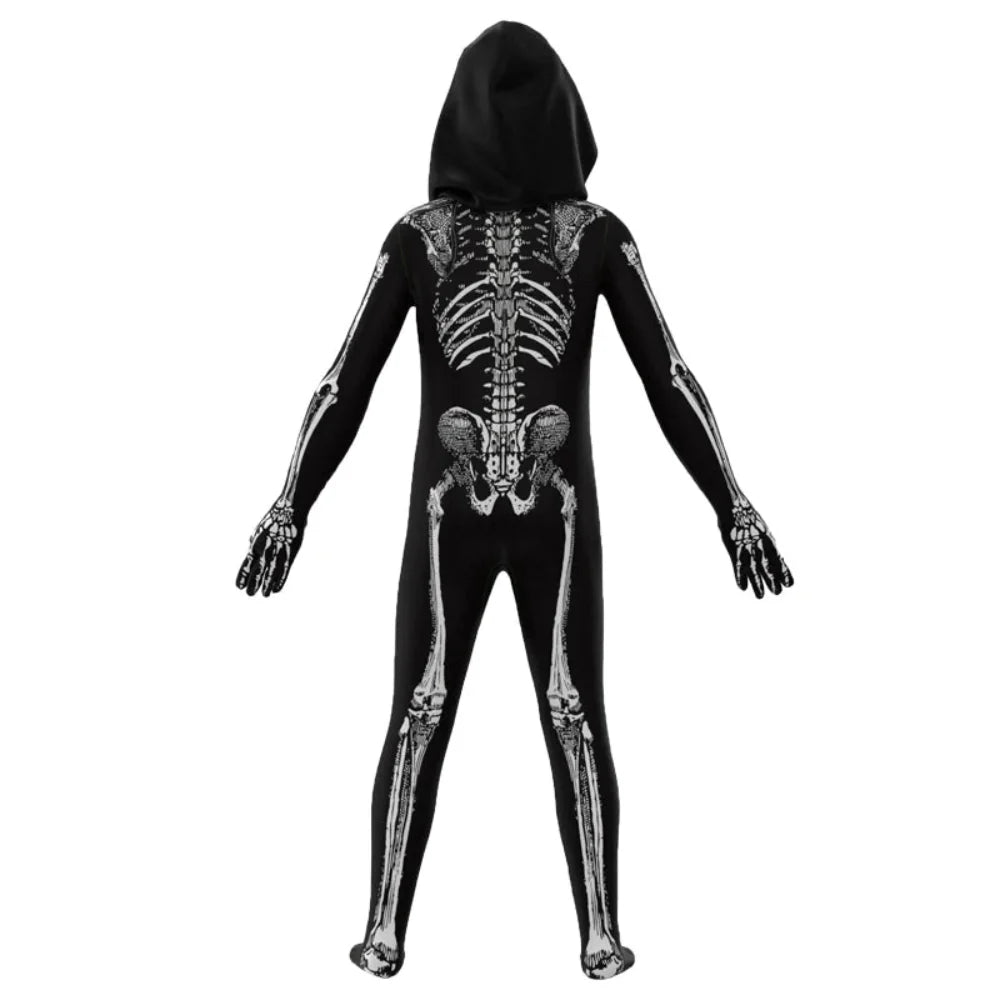 Zombie Skull Jumpsuit Kids Halloween Costume