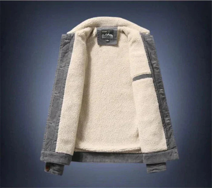 Corduroy Jacket with Fleece Lining for Winter