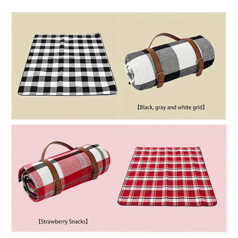 Outdoor Plaid Picnic Blanket | Waterproof Foldable Mat