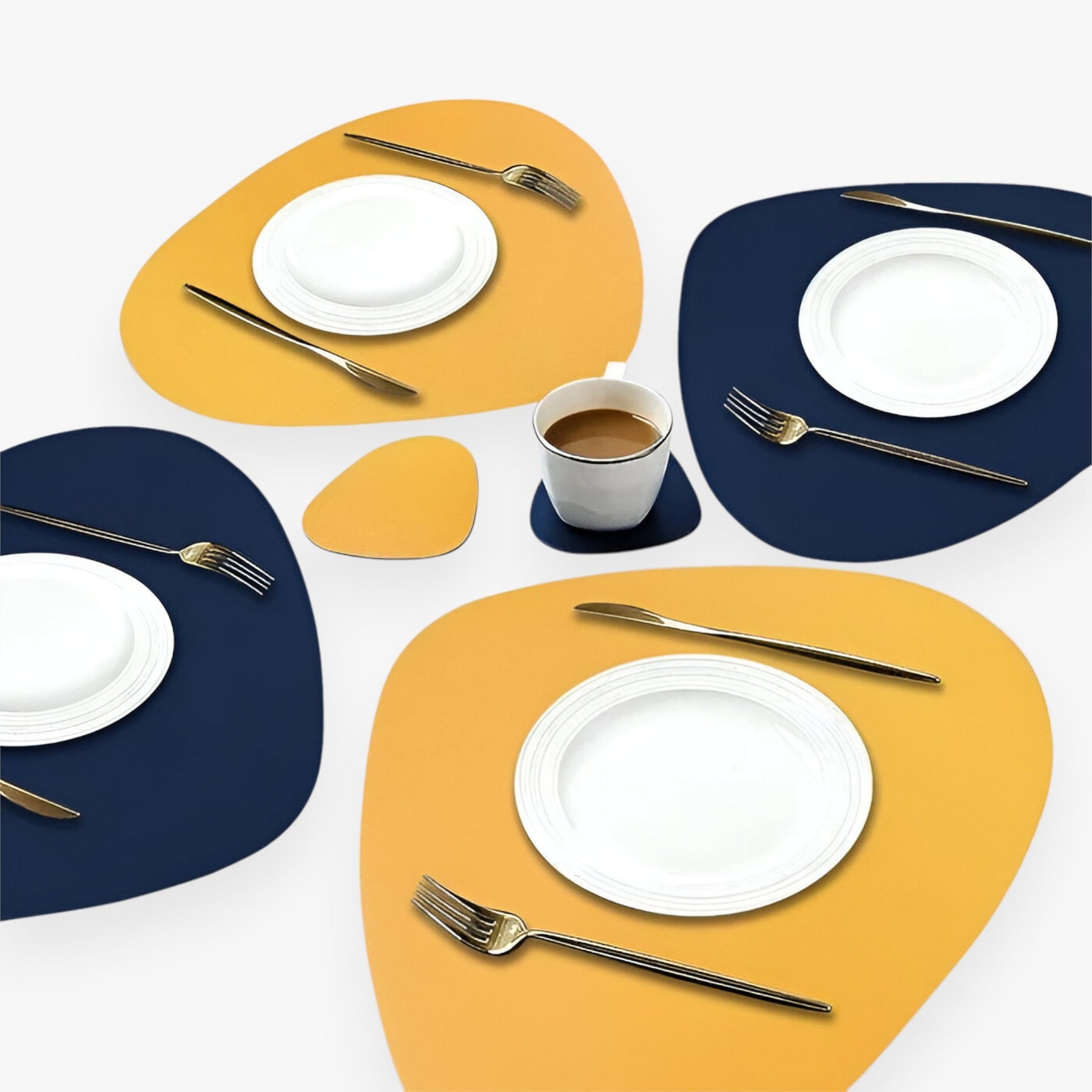 Table Mats Reversible Faux Leather Dining Set