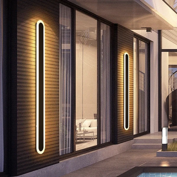 Outdoor LED Wall Light Modern Black Design