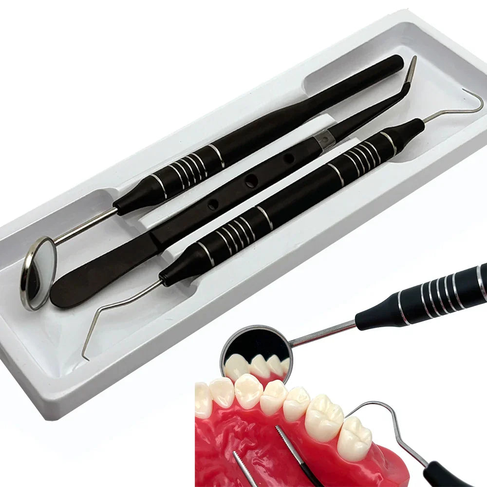 Teeth Cleaning Kit with Steel Dental Tools