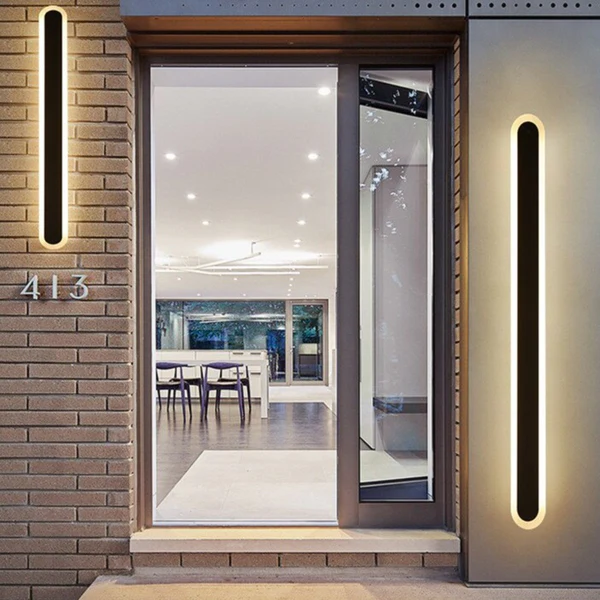 Outdoor LED Wall Light Modern Black Design