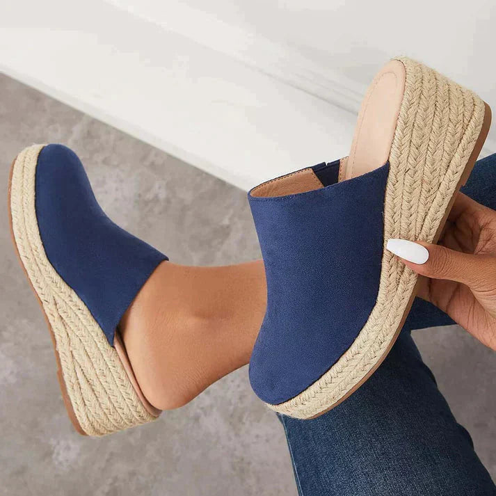 Wedge Sandals Suede Slip On for Women