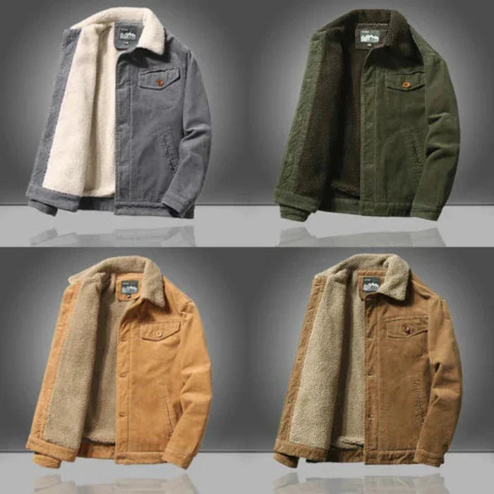 Corduroy Jacket with Fleece Lining for Winter