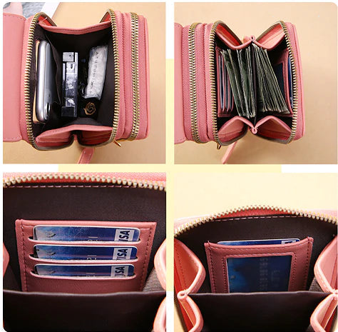 Crossbody Bag with RFID Protection and Zip Pockets