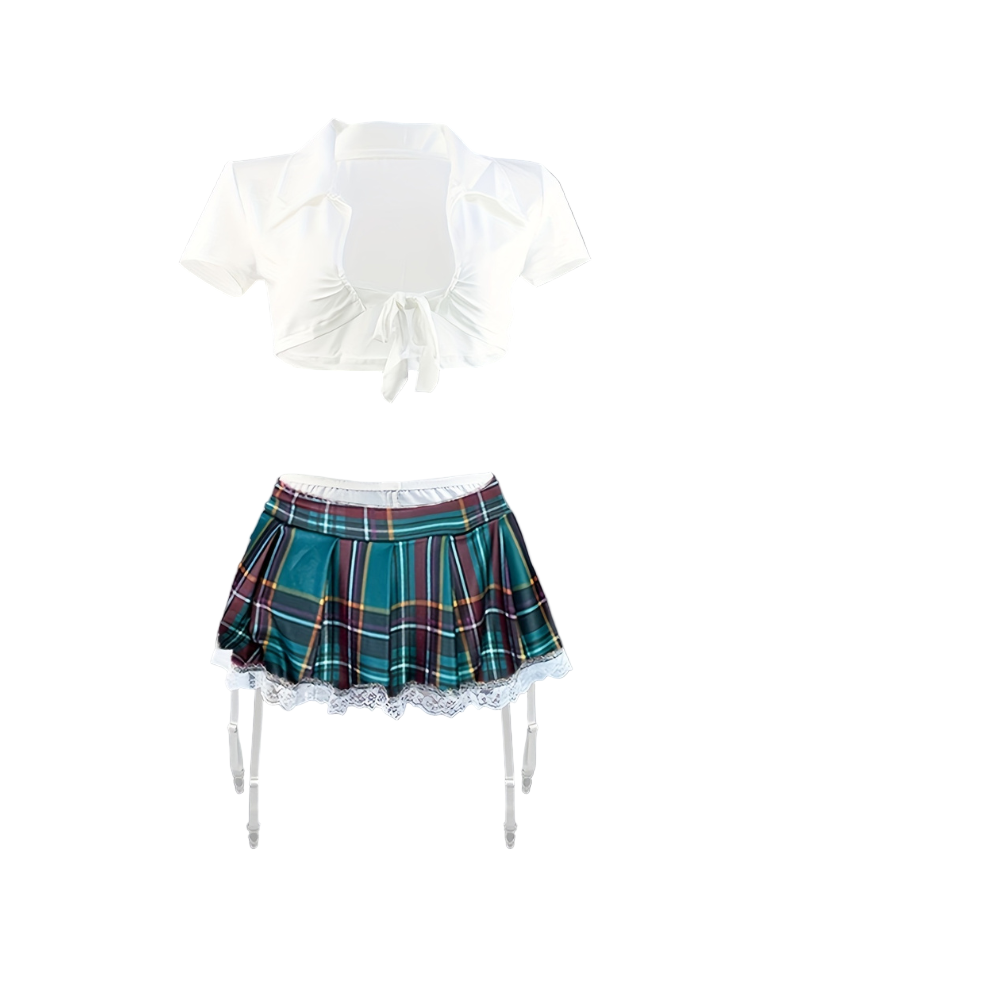 Plaid School Girl Outfit Cosplay Costume