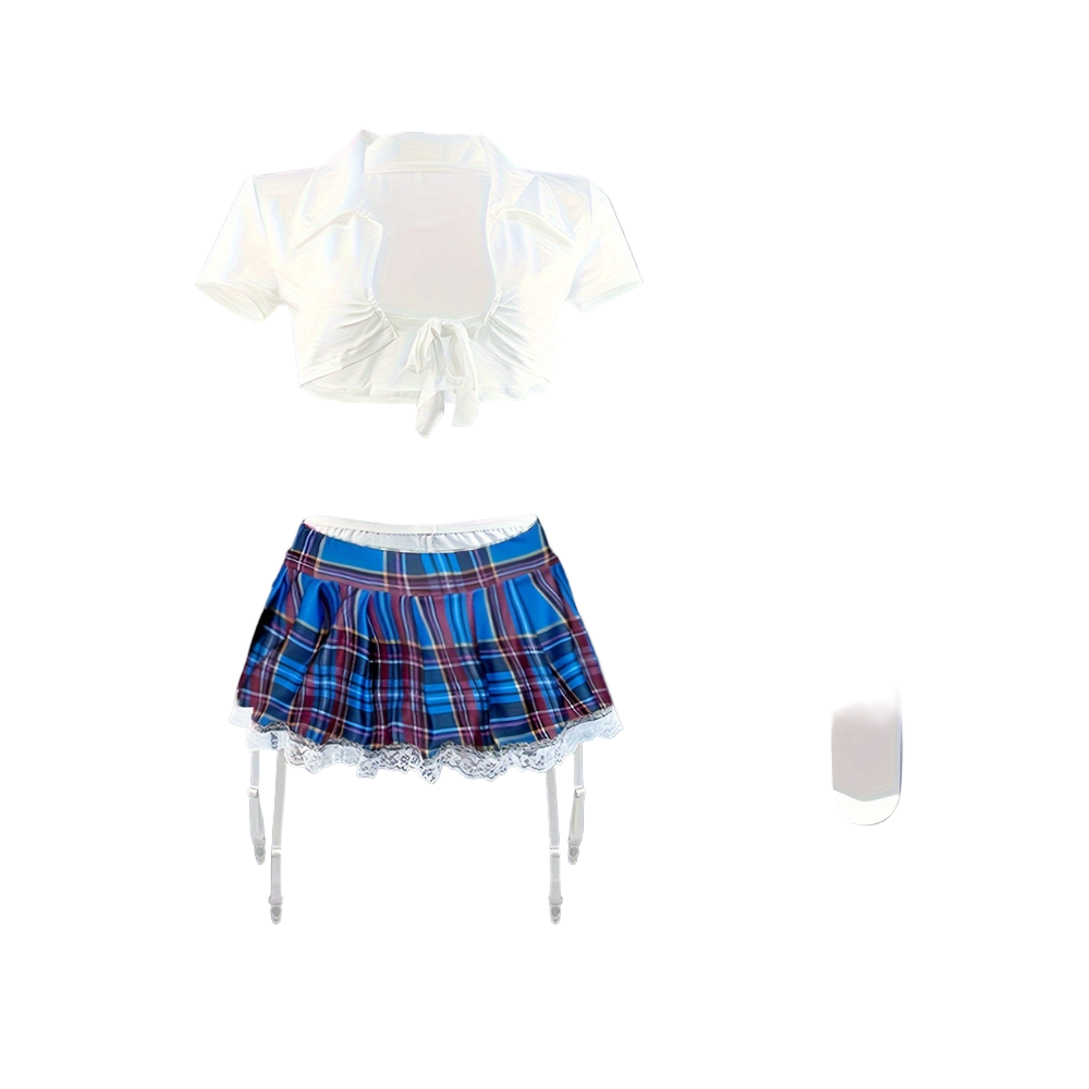 Plaid School Girl Outfit Cosplay Costume