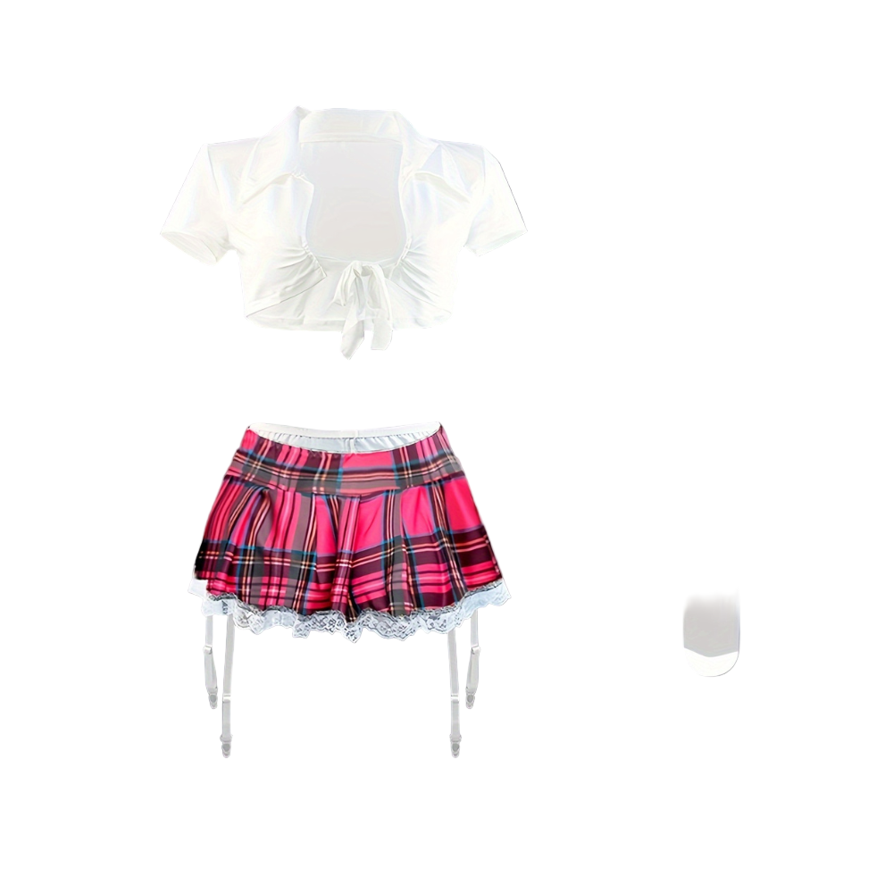Plaid School Girl Outfit Cosplay Costume