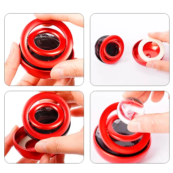 Car Air Freshener with Solar Rotating Design
