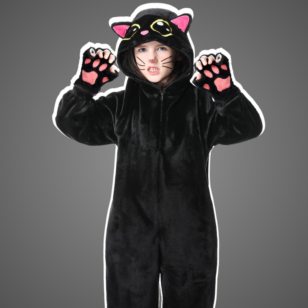 Halloween Kids Cat Costume Onesie Cosplay Outfit
