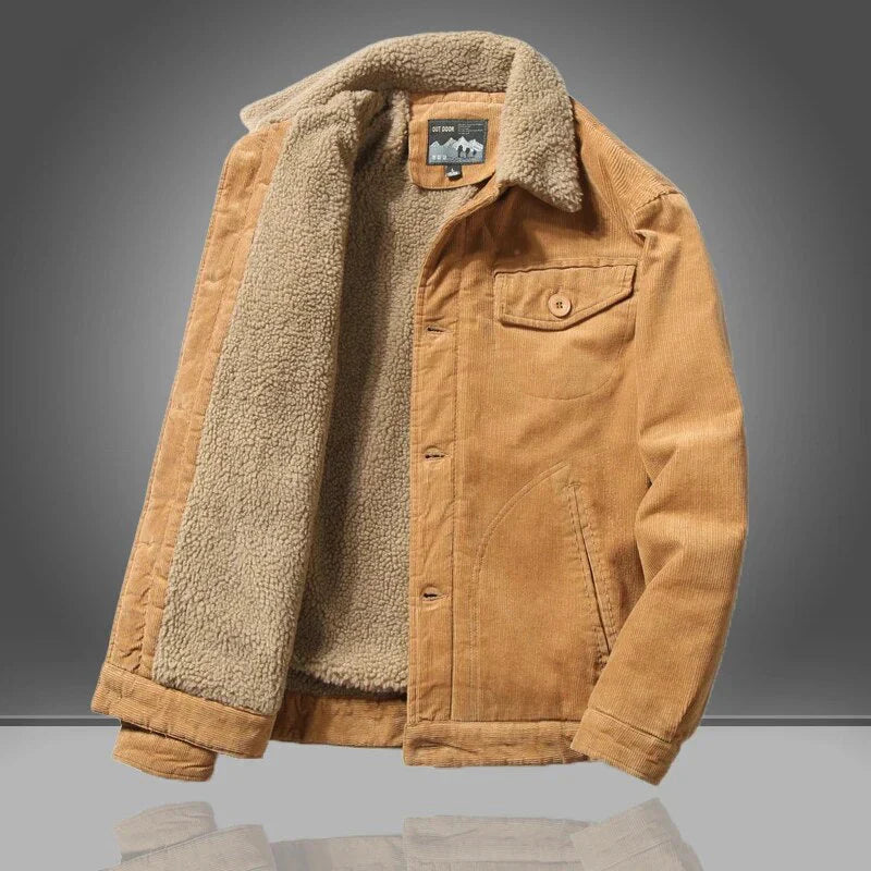 Corduroy Jacket with Fleece Lining for Winter