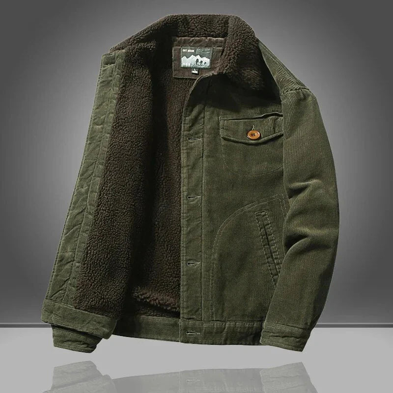 Corduroy Jacket with Fleece Lining for Winter