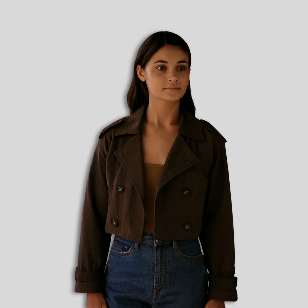 Women’s Chic Trench Coat - Stylish Double-Breasted Outerwear