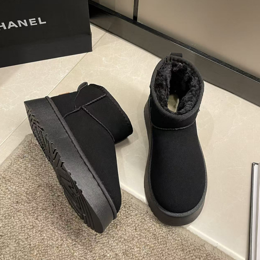 Women’s Platform Ankle Boots - Warm Fur Lining Stylish Comfort