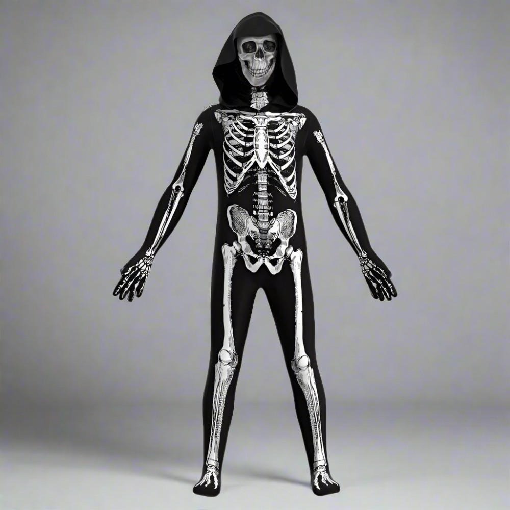 Zombie Skull Jumpsuit Kids Halloween Costume