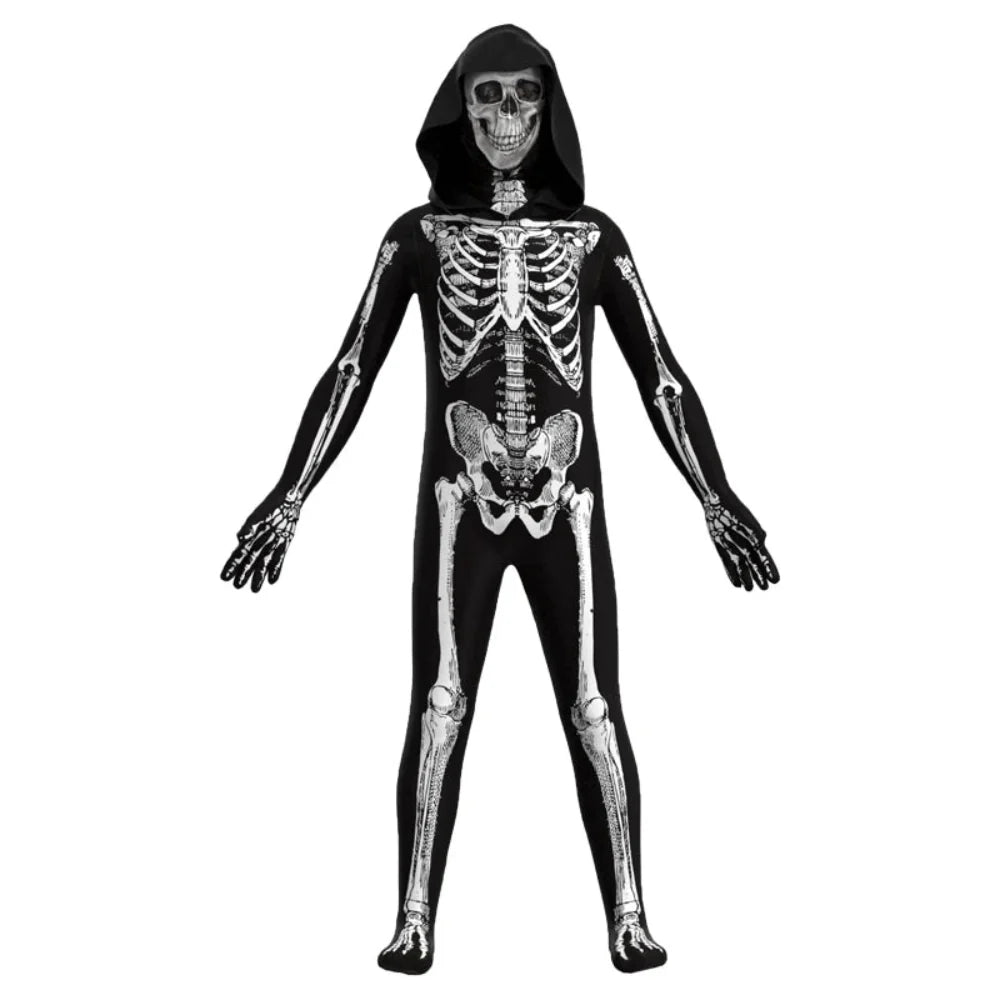 Zombie Skull Jumpsuit Kids Halloween Costume