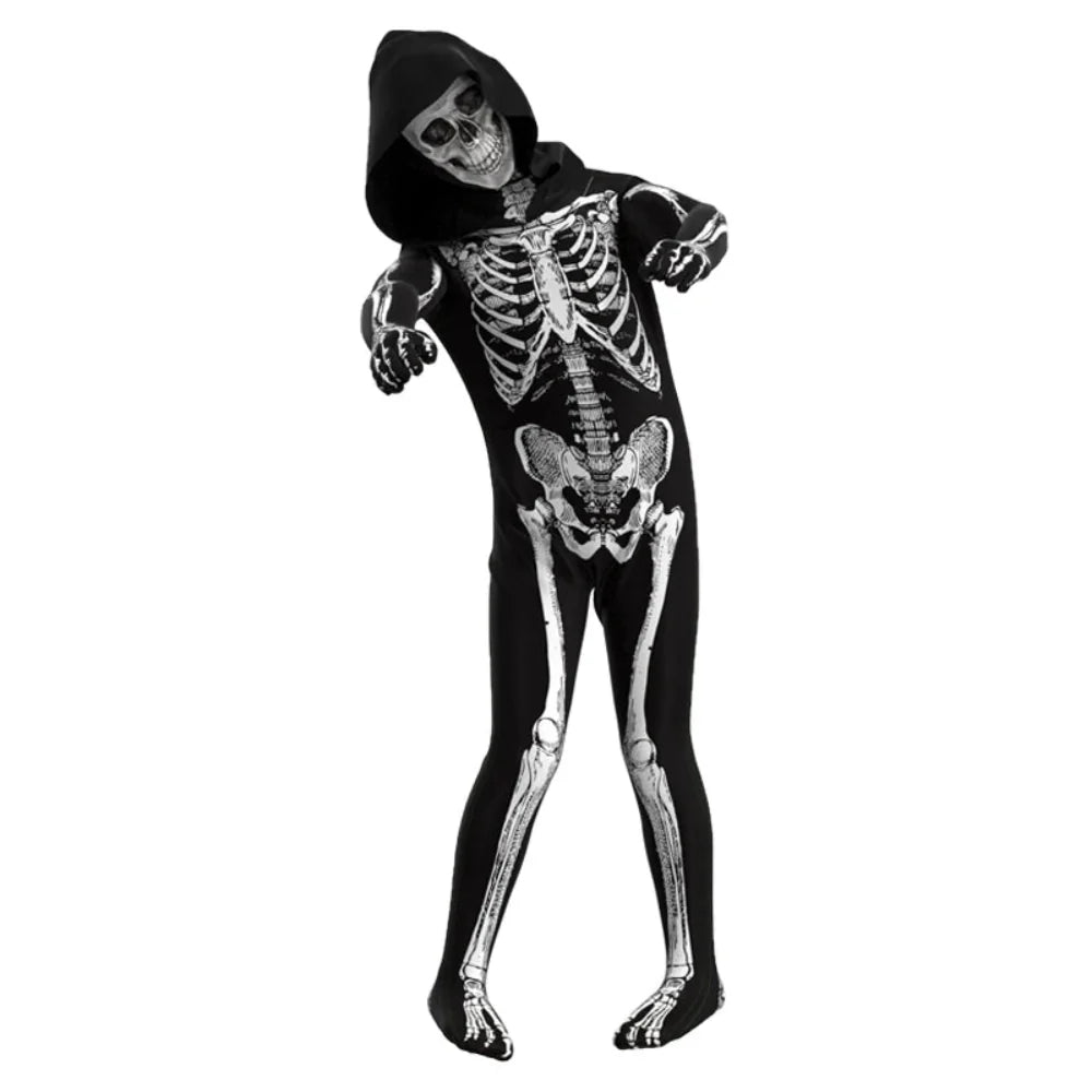 Zombie Skull Jumpsuit Kids Halloween Costume