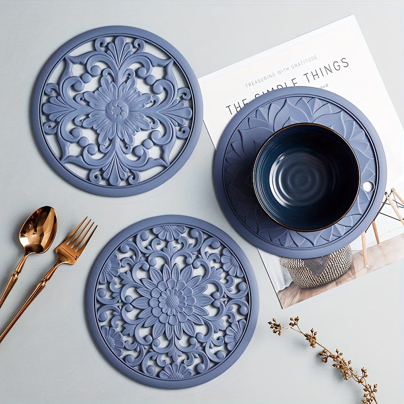 Heat Resistant Silicone Trivet Mat Set