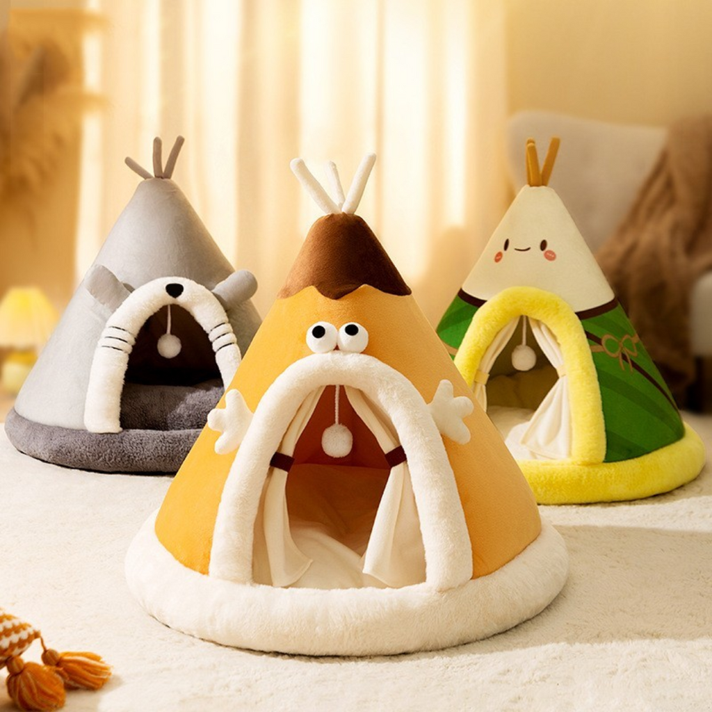 Cat Bed Tent in Soft Fleece Fabric