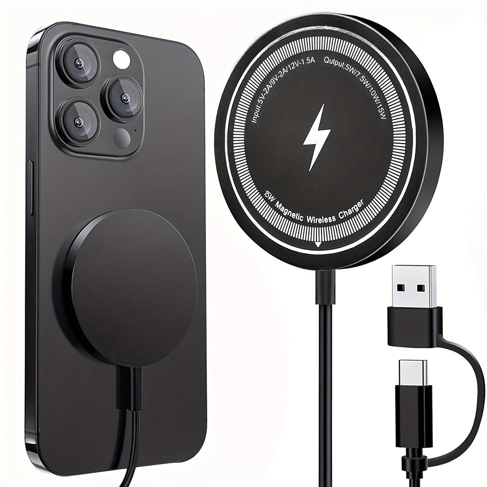 Wireless Magnetic Phone Charger with USB Cable