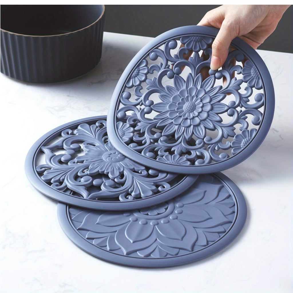 Heat Resistant Silicone Trivet Mat Set