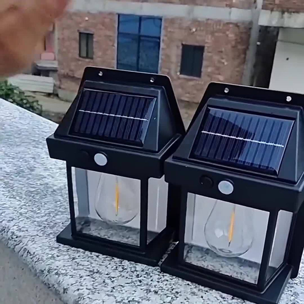 Outdoor Solar Lantern Motion Sensor Wall Light