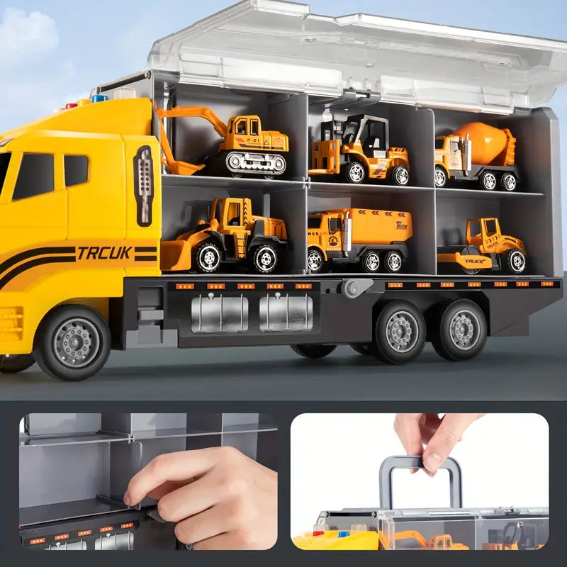 Toy Construction Vehicle Set with Carry Case