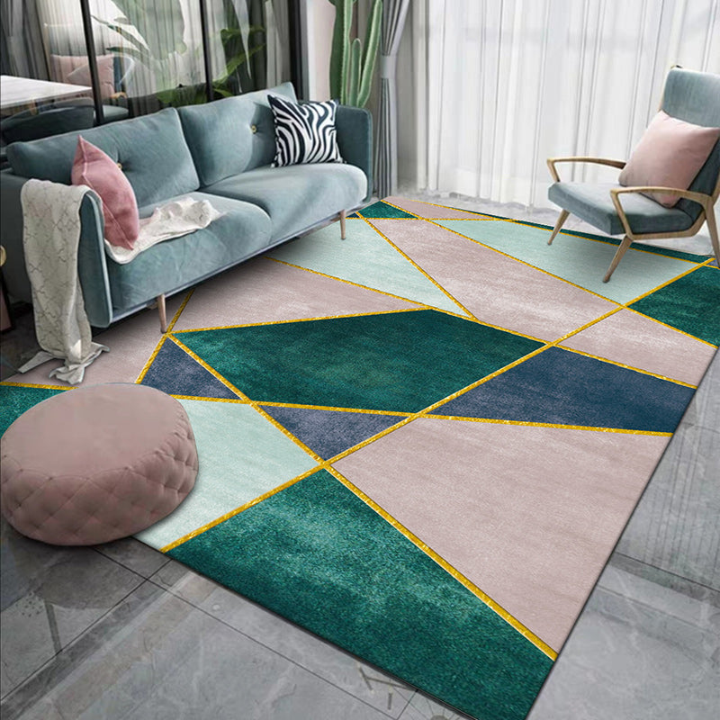 Area Rug Modern Geometric Polyester Living Room