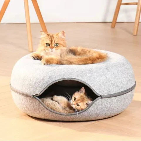 Cat Bed Felt Tunnel Cave for Multi Cats