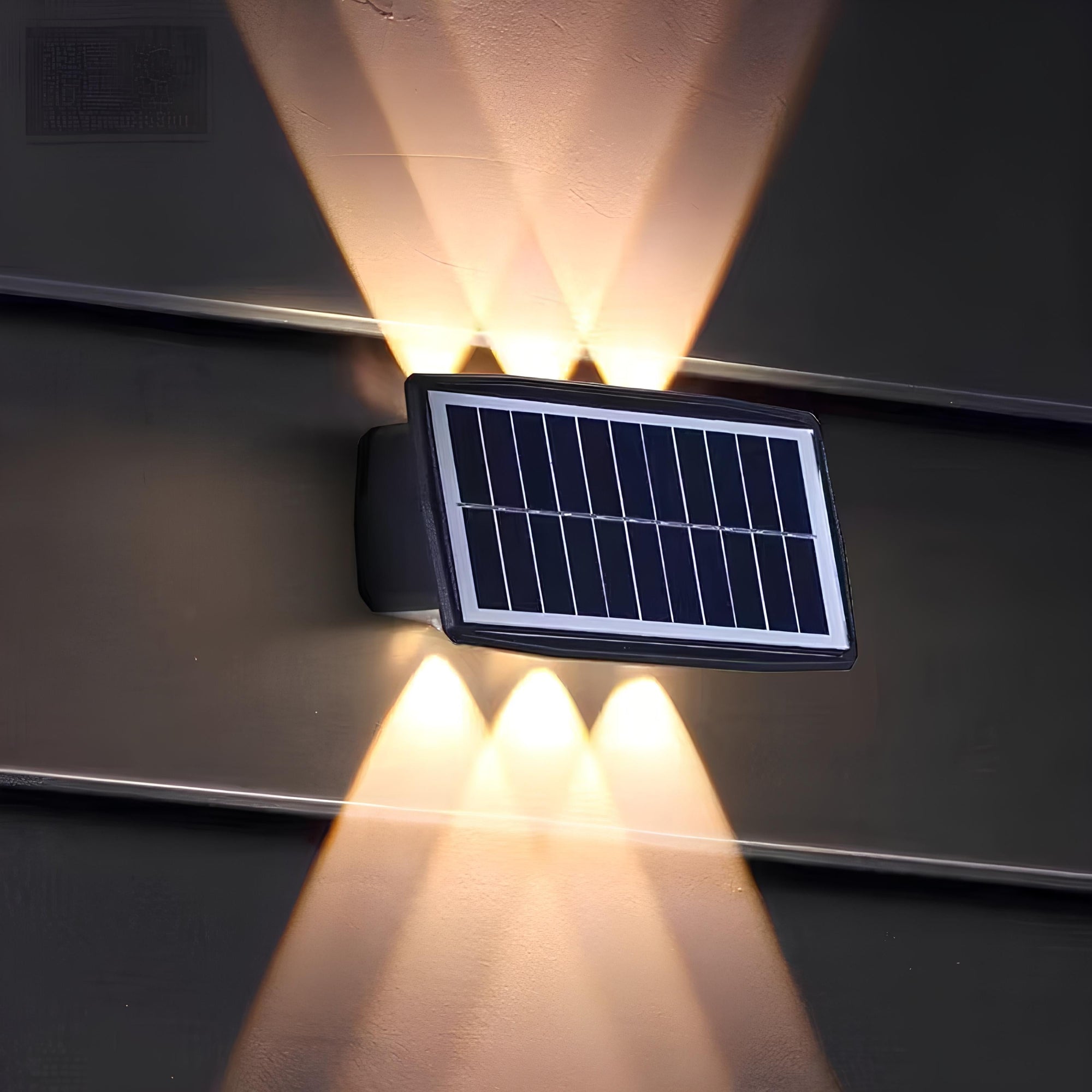 Outdoor Solar LED Wall Light Black
